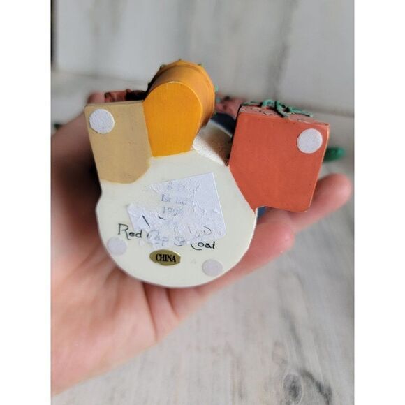 Lang & Wise Red Cap Coat AS IS 1998 snowman bird figure Xmas decor - Picture 7 of 7